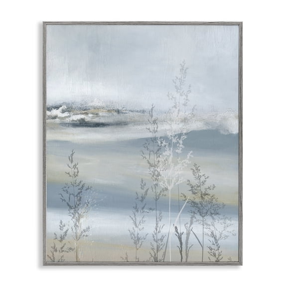 Stupell Industries Contemporary Abstract Blue Landscape Gray Framed Giclee Art, 16 x 20, by Carol Robinson