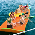 thumbnail image 3 of MADOG 18' x 6' Water Floating Mat, 3-Layer Tear-Resistant XPE Foam Water Floating Pad Lily Pad for Pool Lake River Ocean Outdoor Water Activities, Orange, 3 of 9