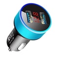 thumbnail image 2 of Adaptador de cargador para coche con doble puerto USB y carga rápida para smartphones y cámaras. Azul, 2 of 9