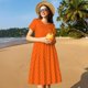 thumbnail image 4 of Disketp Orange Scales para Vestido de Manga Corta para Mujeres, Vestidos de Verano para Mujeres, Casual y Holgado para la Playa, 4 of 6