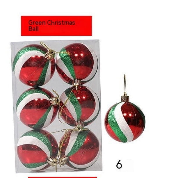 Bolas decorativas para árboles de Navidad | bola de árbol de forma especial inastillable,Juego de bolas de árbol pintadas de Navidad(G)(6 piezas)