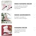 thumbnail image 4 of OFFIGAM Skate Shaped Pendant 2PCS Wood Christmas Tree Decoration Hanging Ornament Pink 4.32X4.13X0.20in, 4 of 11