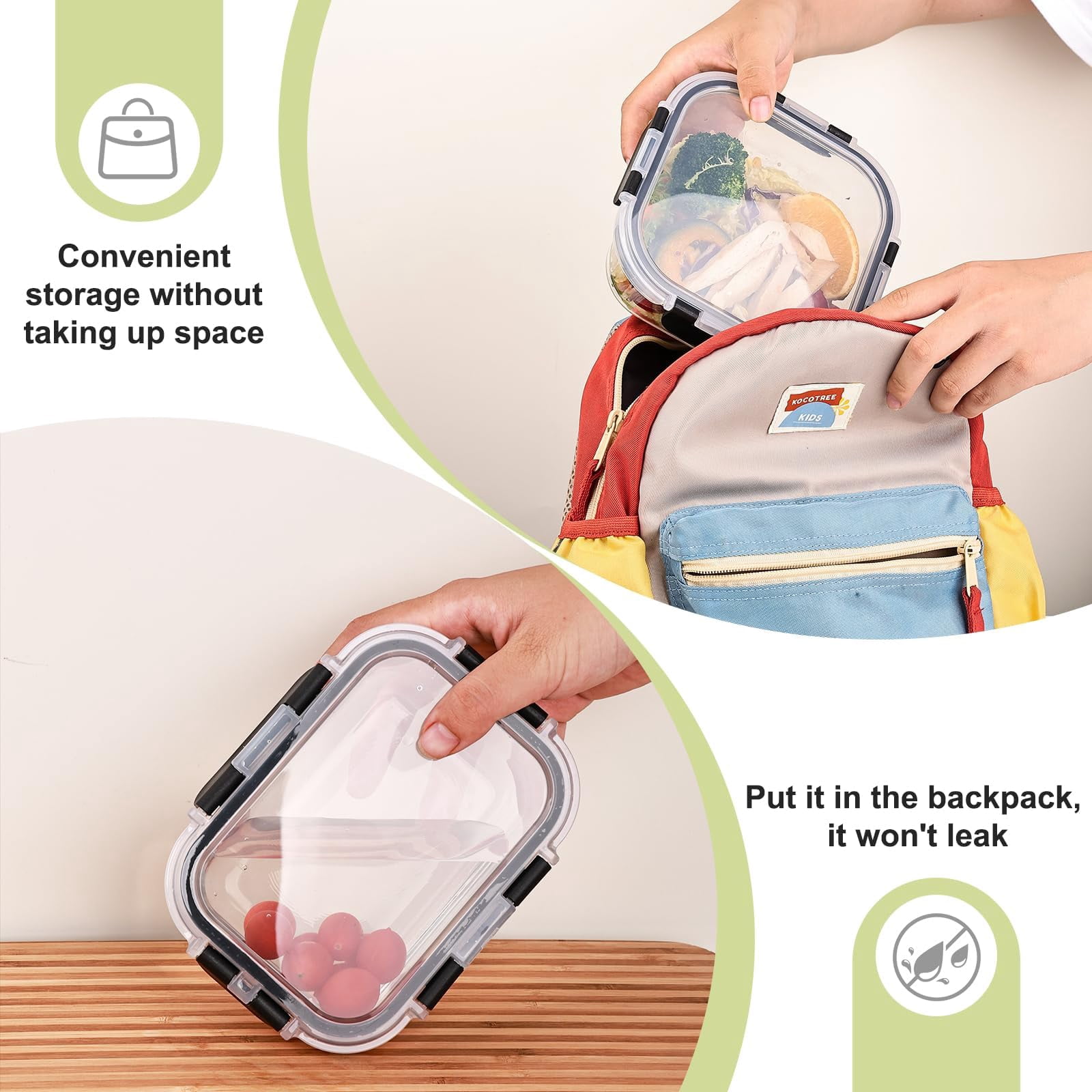 Glass Food Storage Containers with Lids – Airtight Meal Prep Containers, Leak-Proof Locking Bento Boxes for Microwave, Oven, Freezer, Dishwasher, BPA Free