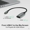 thumbnail image 2 of Plugable USB C to HDMI Adapter, 8K 60Hz or 4K 144Hz, USB4 / Thunderbolt to HDMI Adapter for 4K HDR Monitor, XPS, iPhone 15, iPad Pro, Macbook Pro, Mac Resolution up to 4K 60Hz (USBC-HDMI8K), 2 of 5