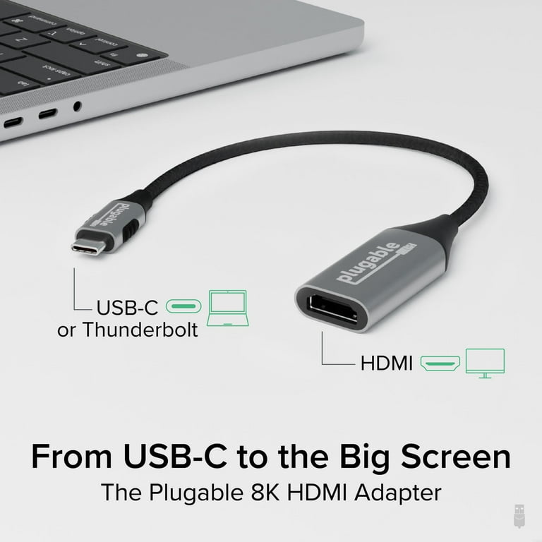 USB C To HDMI 2.1 Cable 10 Ft - 8K@60Hz, 4K@144Hz For MacBook, IPhone 15, Gaming, Thunderbolt 3/4/5 Compatible