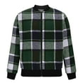 thumbnail image 3 of Woolen Jackets for Men Zip Up Long Sleeve Coats Mens Casual Plaid Printed No Hood Mock Neck Thermal Warm Going-Out Outerwear Jacket, 3 of 6