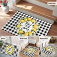 thumbnail image 6 of Rectangle Area Rug 2x3ft, Lemon Fruit Floral Black White Buffalo Non-Slip Non-Shedding Floor Mat, Farmhouse Rustic Theme Washable Sturdy Carpet for Living Room Bedroom Home Decor, 6 of 9