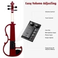 thumbnail image 3 of 4/4 Electric Violin Full Size Wood Silent Fiddle Musical Instrument Fittings Headphone Jujube Red, 3 of 11