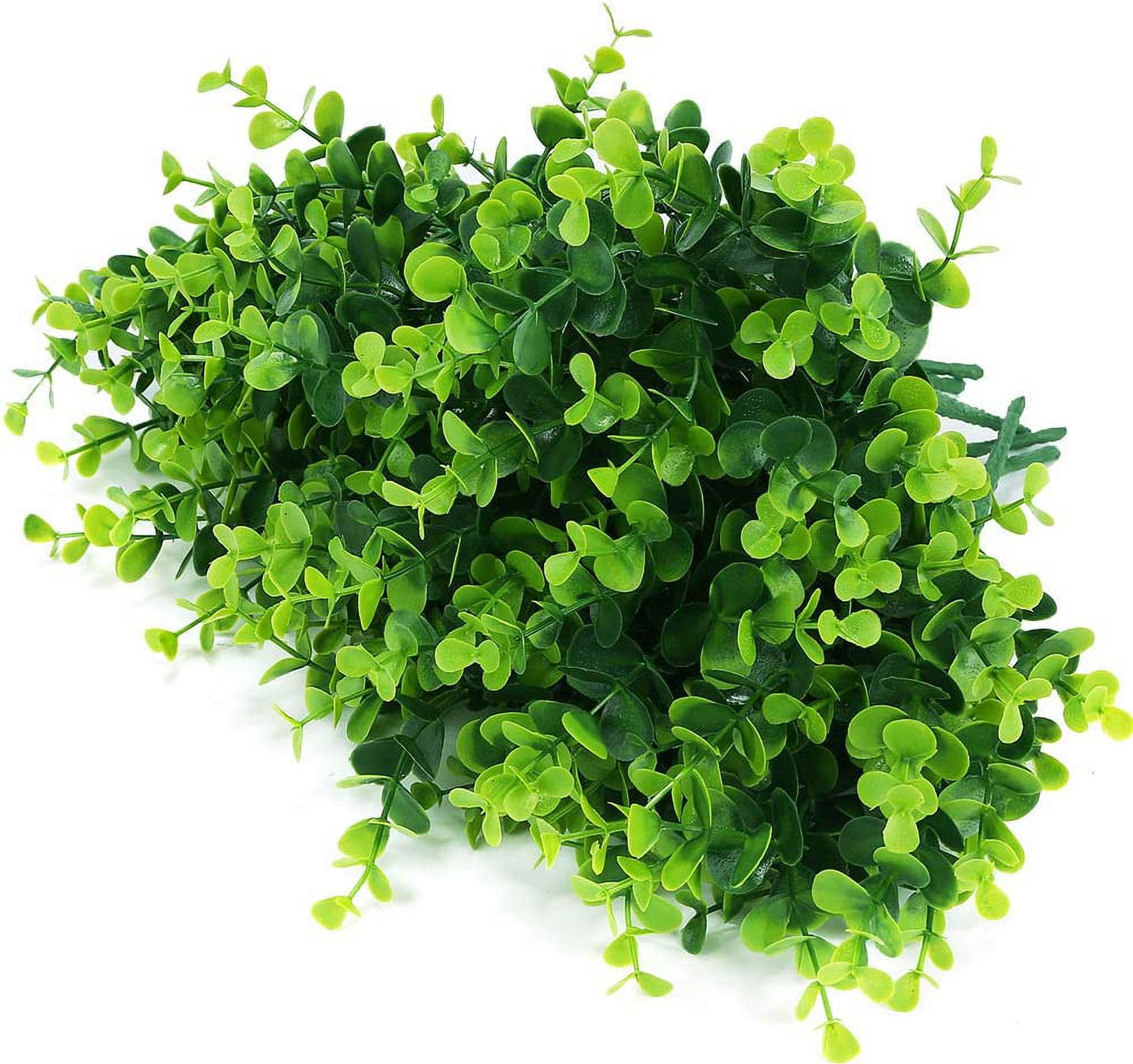 Artificial Boxwood Stems Fake Plant 6 Large Pieces, Faux Farmhouse Greenery Shrubs to Brighten up Your Wedding Home Kitchen Garden Patio Yard Indoor Outdoor Decor