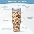 thumbnail image 5 of Sikiie Ribbon bows with leopard Print Insulated Stainless Water Bottle Lid Travel Mug Cup Insulated Tumblers Cup 40oz Ice Bully With Handle, 5 of 8