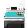 thumbnail image 2 of Stove Top Covers for Electric Stove, Turquoise Glass Stovetop Cover Protector, Modern Pure Turquoise Induction Cooktop Protector Oven Mat for Kitchen Countertop 24"x21", 2 of 8
