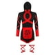 thumbnail image 1 of Disfraz de ninja para mujer, conjunto completo rojo y negro para fiestas temáticas, multifuncional. M, 1 of 8