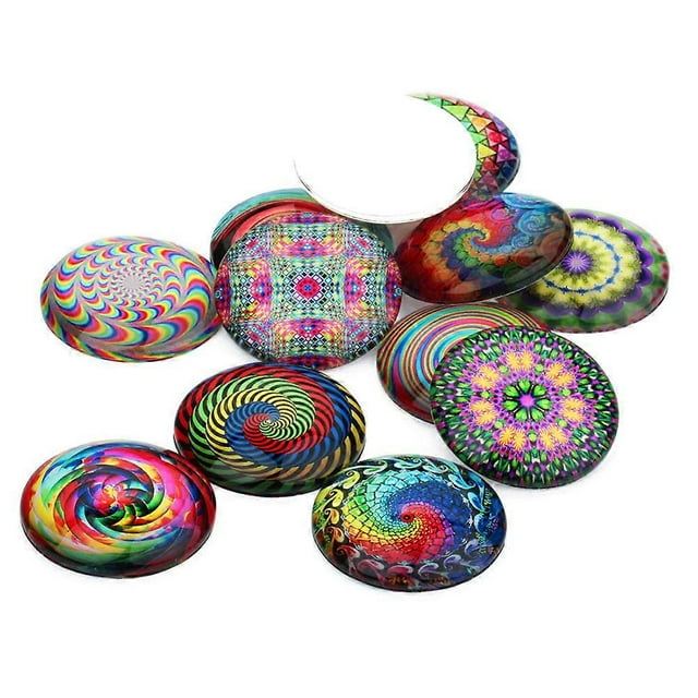 Spiral Design DIY Gems Glass Sticker Patches For Multi Color 20Pcs
