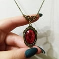 thumbnail image 6 of Red Quartz Charm Necklace Vintage Pendant Necklace Gothic Necklace Accessory, 6 of 7