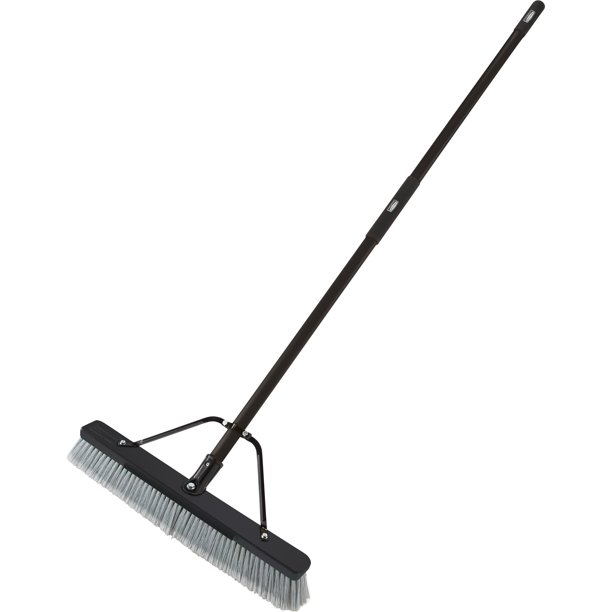 Rubbermaid Commercial Fiberglass Handle Push Broom, Wood Grain, 1 Each
