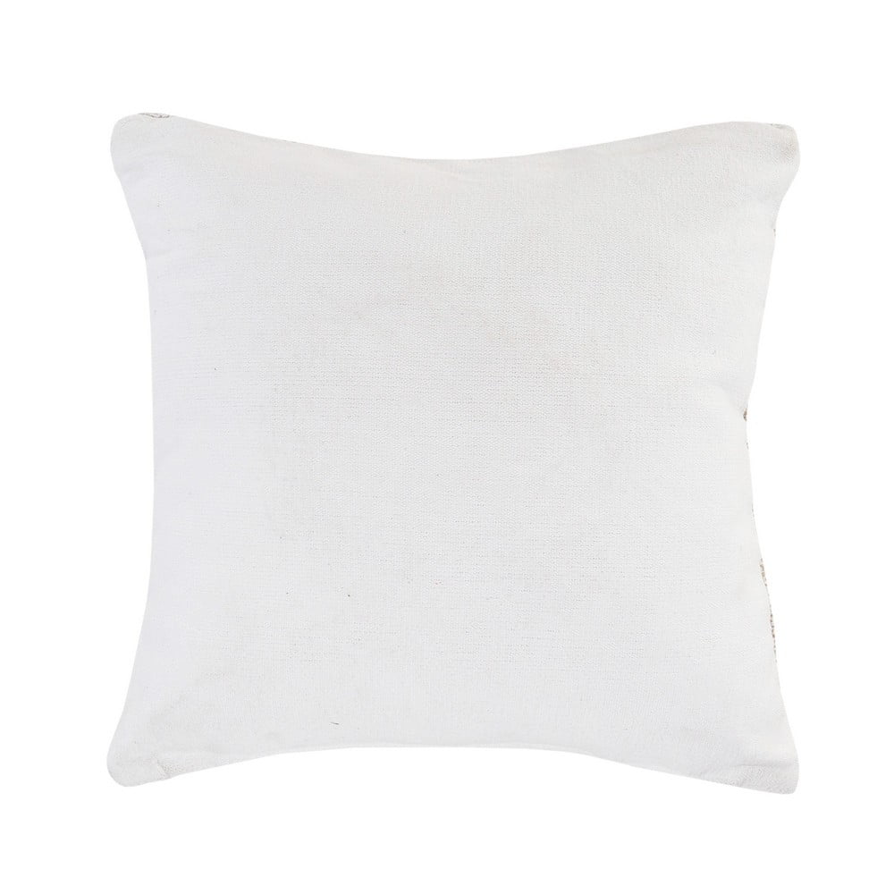 Laddha Home Designs Handwoven Striped Cotton Throw Pillow Cover - 20" - Beige and White
