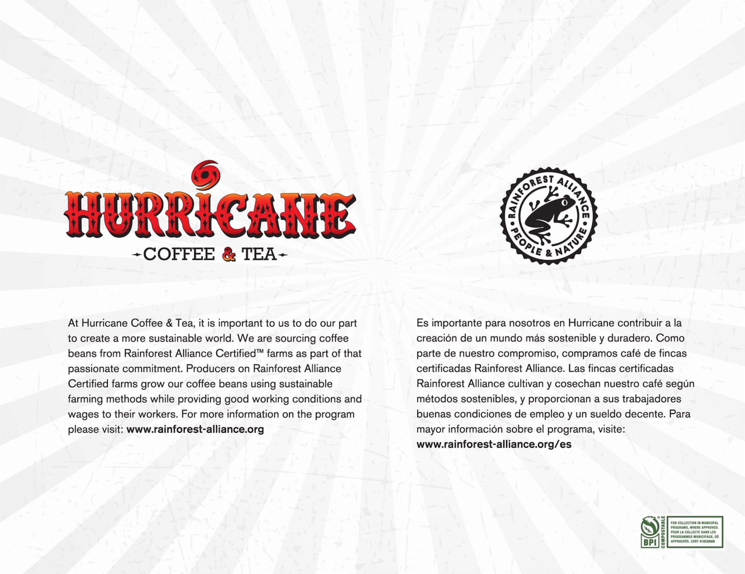 Hurricane Cape Verde Decaf Medium Roast Coffee, Compostable Single Serve Coffee Pods Compatible with Keurig K-Cup Brewers, 20 Count per Box, 4 Boxes