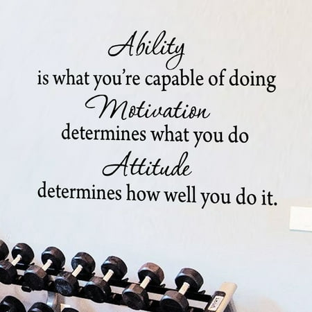 Inspirational Wall Art Sets VWAQ Ability is What You're Capable of Doing Inspirational Adversity Wall Decal Quote Sports Saying ()