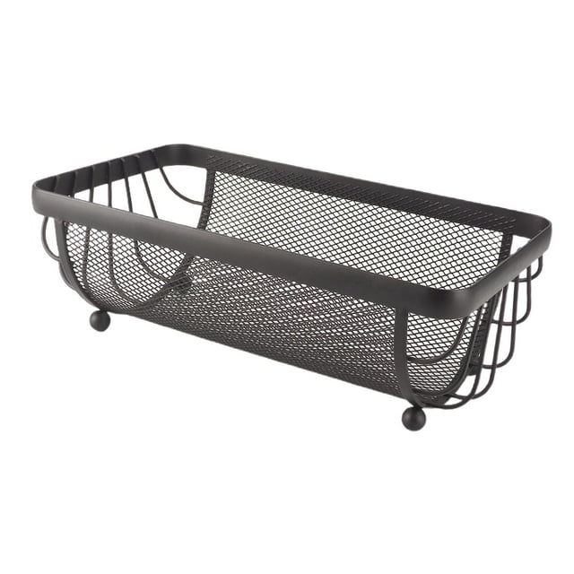 Canasta de frutas de alambre de metal Snack Verduras Cuenco para servir Cesta Titular Tazón de frutas de gran capacidad para la decoración del hogar Rectangular BLESIY Canasta de frutas