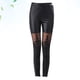 thumbnail image 2 of Leggings de piel sintética con encaje para mujer, pantalones de cintura alta, mallas finas para mujer (negro, talla XL), 2 of 6