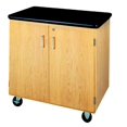 thumbnail image 2 of Mobile Storage Cabinet, 36w x 24d x 36h, Black/Oak, 2 of 2