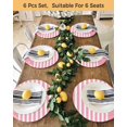 thumbnail image 4 of 13 Inch Round Placemats Set of 6, Pink Anchor Non Slip Heat Insulation PP Table Mats, Modern Nautical White Geometric Stripes Washable Place Mats for Kitchen Dining Party Table Decor, 4 of 7