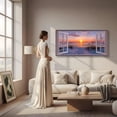 thumbnail image 5 of Beach Window Canvas Wall Art - Large Coastal Picture Landscape Canvas Prints Tropical Sea Paintings, Horizontal Summer Seascape Artwork for Living Room Bedroom, 5 of 7