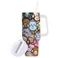 thumbnail image 2 of Cartoon Monkeys Face 40 oz Tumbler with Handle and Straw Lid Vacuum Insulated Cup Leak-Proof for Water Iced Tea Coffee, 2 of 9