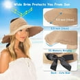 thumbnail image 3 of Sun Visor Hat Women Straw Wide Brim Roll Up Ponytail Summer Beach Cap, 3 of 7