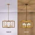thumbnail image 4 of 22" Modern 6-Light Gold Chandelier, Geometric Metal Pendant Light Fixture for Kitchen Island, Dining Room, Entryway, or Foyer, Industrial Hanging Farmhouse Ceiling Light, Bulbs Not Included, 4 of 10
