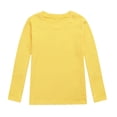 thumbnail image 3 of Povozer Girls Casual Tunic Tops Knot Front Long Sleeve Loose Soft Blouse T-Shirt(Yellow,8-9 years), 3 of 3