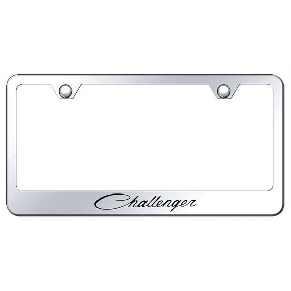Dodge Challenger Laser Etched Logo Stainless Steel License Plate Frame (Chrome)
