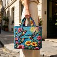 thumbnail image 2 of ZhangC Hummingbird Quilted Tote Bag for Women, 15.8x16.9 Inch Large Capacity Printed Shoulder Handbag, Lightweight Shopping Travel Purse with Inner Pocket, 2 of 6