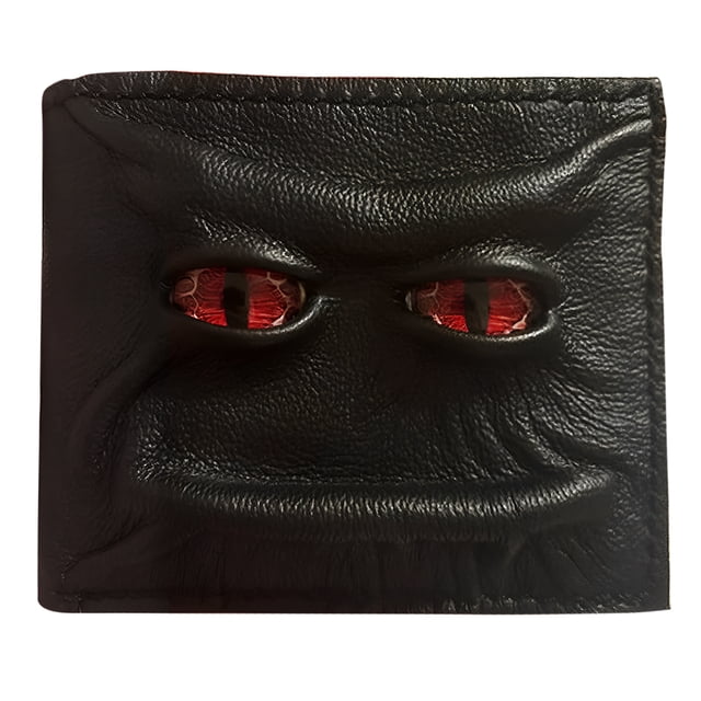 Devil Eye Wallet ojos Cartera cuero con cara contrabando - Necronomicon () Púrpura Rojo
