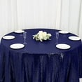 thumbnail image 4 of BalsaCircle 120" Sequin Round Tablecloth Navy Blue, 4 of 8