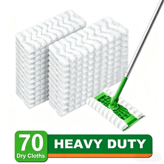 Heavy Duty Dry Sweeping Cloths for Sweeper Mop, Microfiber Duster Mop Pads Refills for Hardwood Floor Dust and Hair,Disposable, Unscented,60 Count