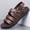 Brown, variant on Men's Brown Cross-Strap Leather Sandals with Adjustable Buckle & Thick Sole