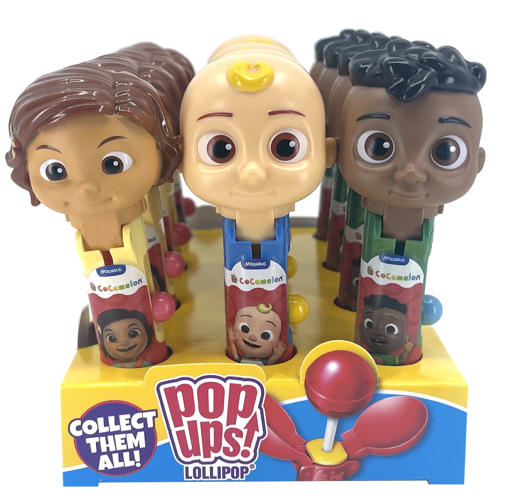 Cocomelon Lollipop Holder Case, 12 Count, Includes Lollipops