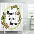 thumbnail image 1 of ZY-suttom Abstract Hand Lettering Calligraphic Quote Home Sweet Wreath for Housewarming Shower Curtain 66x72 inch, 1 of 1