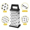 thumbnail image 3 of Cheese Grater,Lemon Zester Grater,4-Sided Box Cheese Grater,Stainless Steel Box Grater with Handle,9in Grater Small Cheese Grater with Handle Kitchen Tool for Grating Garlic Nutmeg Chocolate, 3 of 6
