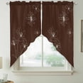 thumbnail image 2 of Brown Floral Swag Valances for Windows, Kitchen Window Curtains Over Sink, Spring Flower Window Treatment Curtains for Living Room/Bedroom Curtains 2 Panel Sets 36"x45", 2 of 8