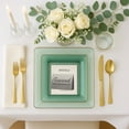 thumbnail image 5 of COMBO SET The Edge Collection 10.75" & 7.75" Square Transparent Green With Gold Rim Plastic Dinnerware:20CT, 5 of 5