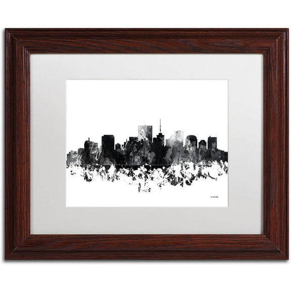 Trademark Fine Art "Richmond Virginia Skyline BG-1" Canvas Art by Marlene Watson, White Matte, Wood Frame