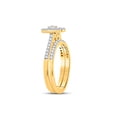 thumbnail image 3 of 10kt Yellow Gold Round Diamond Heart Bridal Wedding Ring Band Set 1/2 Cttw, 3 of 6