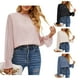 thumbnail image 4 of Blusa De Mujer, Fibra De Poliéster Transpirable, Manga Larga, Cuello Redondo, Blusa De Doble Capa Para Mujer Para El Trabajo, 4 of 6