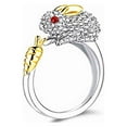 thumbnail image 4 of TIHLMK Promise Rings for Her Easter Cute Bunny RingOpen Adjust Delicate Rabbit Carrot Ring Cubics Zirconia Diamond Animal Ring Jewelry Gift for Women, 4 of 8