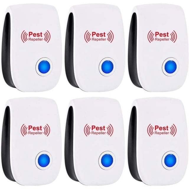 Repelente ultrasónico de plagas, paquete de 6, repelente ultrasónico de plagas para interiores, repelente electrónico de plagas, repelente ultrasónico