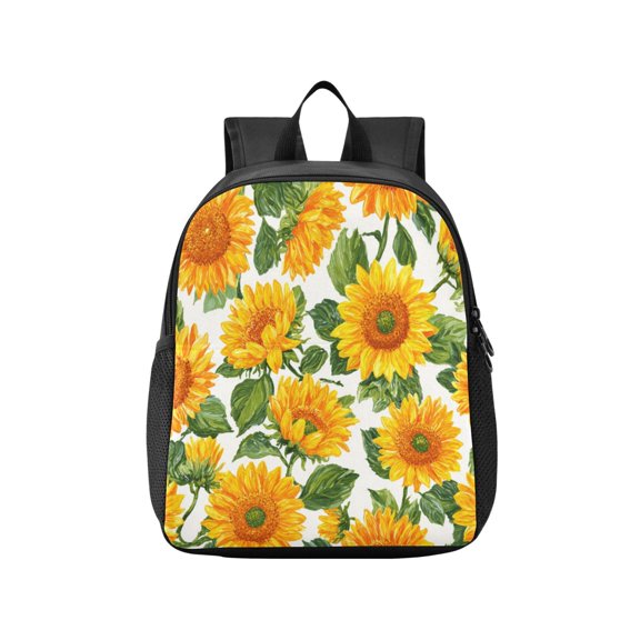 Toddler Backpack Sunflower Cluster Print Waterproof Lightweight Backpack Casual Mini Daypack for Daycare & Travel