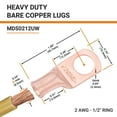 thumbnail image 2 of SELTERM 2 AWG 1/2" Ring Battery Cable End Terminal Lugs Bare Copper 10ea, 2 of 3