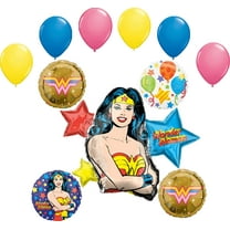 Wonder Woman Party Supplies 11pc Birthday Balloon Bouquet Decorations